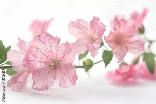 Colorful wildflowers from white background