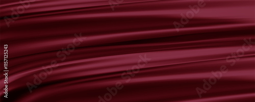 imag of silk fabric luxury background. Wavy abstract satin cloth vector texture pattern.