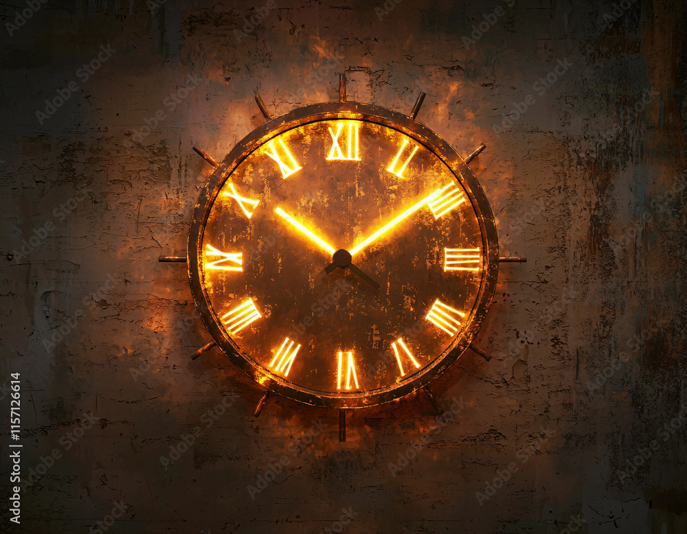 Fototapeta premium Glowing Vintage Clock