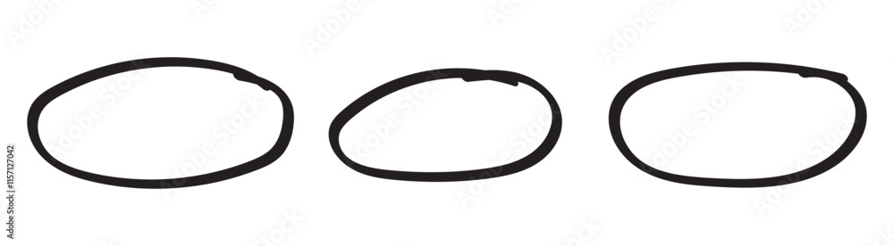 Red circle, pen draw. Highlight hand drawing different circles isolated on background. Handwritten red circle. For marking text, numbers, marker pen, pencil, logo and text check, vector illustration Red circle, pen draw. Highlight hand drawing different circles isolated on background. Handwritten red circle. For marking text, numbers, marker pen, pencil, logo and text check, vector illustration