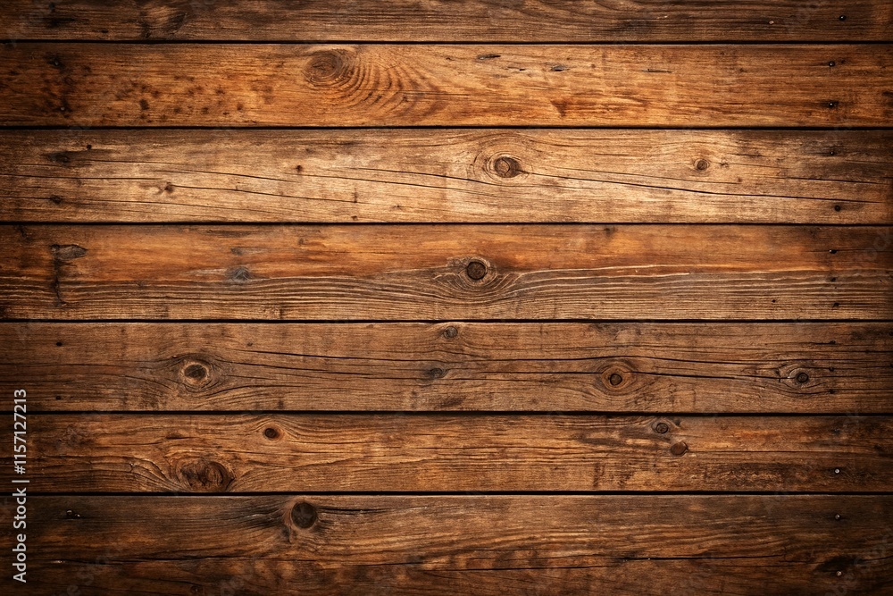 Fototapeta premium Old worn brown grungy wooden texture background – perfect for creating rustic-style branding, packaging designs, backdrop for photography and product displays in the artisanal or craft industry.