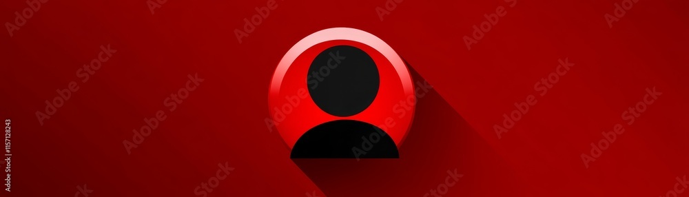 Red Abstract User Icon Profile Avatar Glossy Emblem Red Abstract User Icon Profile Avatar Glossy Emblem