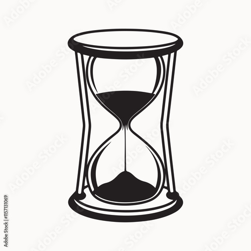 Hourglass, Sand Timer, Or Sand clock Measuring Time - Vector