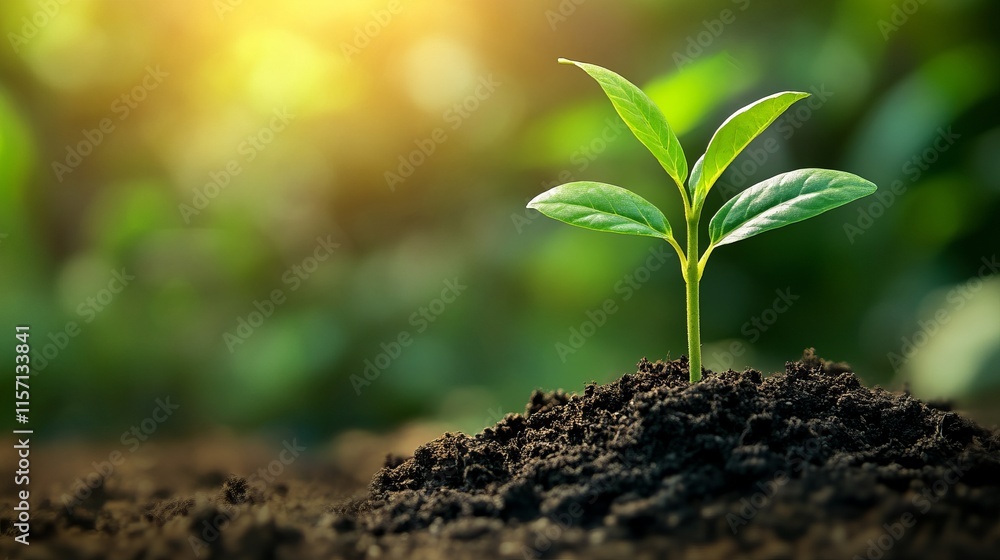 A New Beginning: A Delicate Sprout Emerging from the Earth A New Beginning: A Delicate Sprout Emerging from the Earth