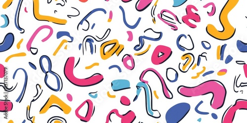 Abstract Colorful Shapes Seamless Pattern Design