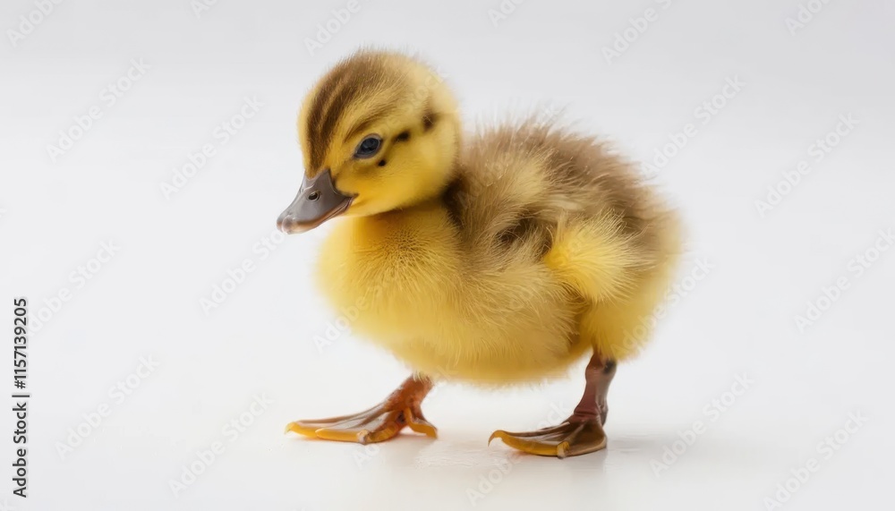 Adorable Baby Duckling Against a White Background Adorable Baby Duckling Against a White Background