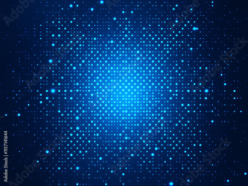 Blue glowing particles, futuristic digital background, abstract light, neon effect.