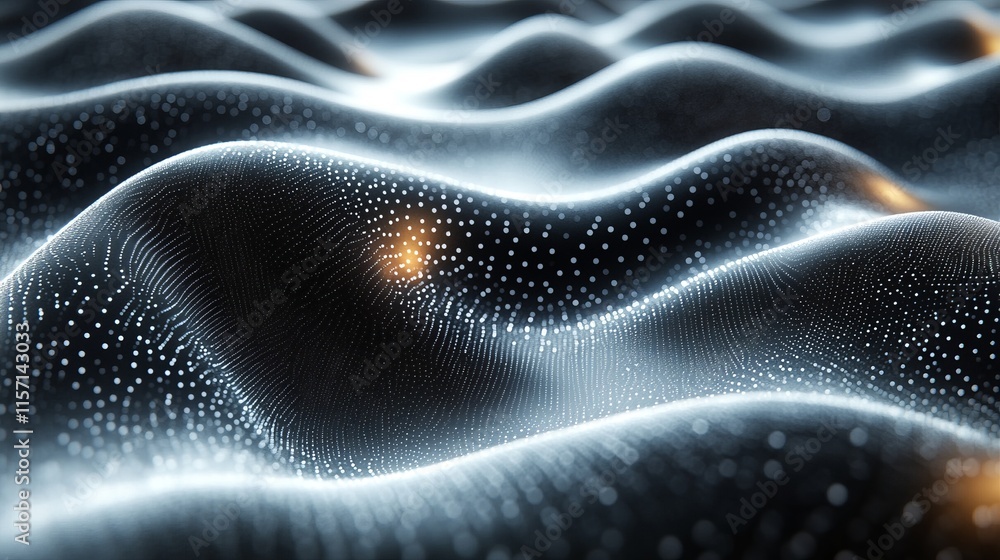 Abstract Digital Wave Pattern: A Futuristic Technology Design. Dynamic Data Visualization. Modern Geometric Structure. Glowing Particles. Elegant Background Illustration. Abstract Digital Wave Pattern: A Futuristic Technology Design. Dynamic Data Visualization. Modern Geometric Structure. Glowing Particles. Elegant Background Illustration.
