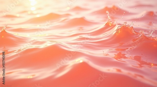 Vibrant serene pinktinged water wave photo