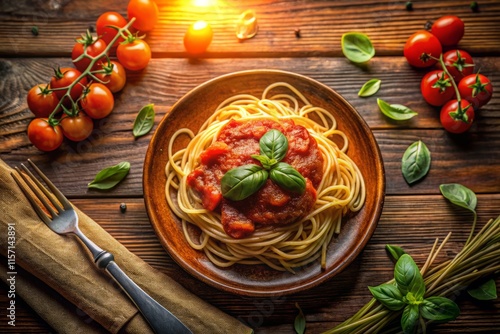 Wallpaper Mural Aerial View Spaghetti al Pomodoro Italian Pasta Recipe Food Photography Torontodigital.ca