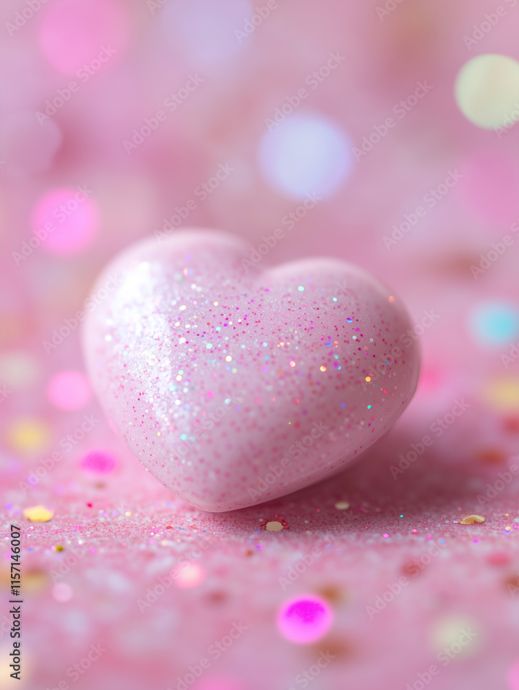 Obraz premium pink heart on pink background close-up