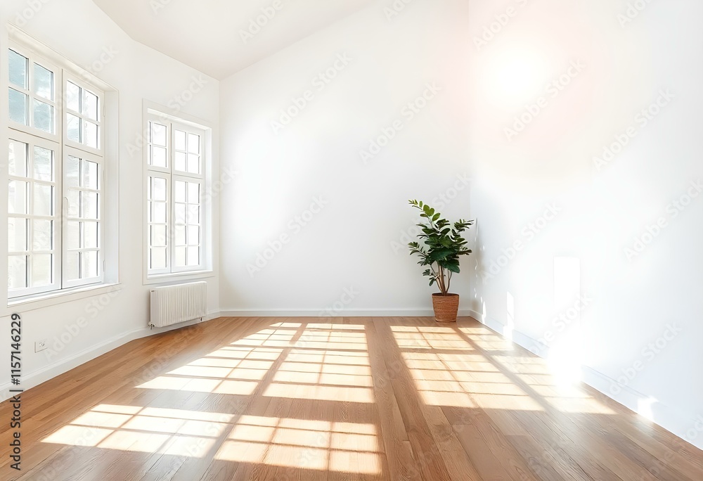 Fototapeta premium empty room with wooden floor