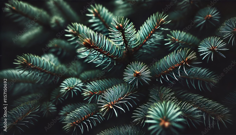 a close-up view of evergreen pine tree branches a close-up view of evergreen pine tree branches