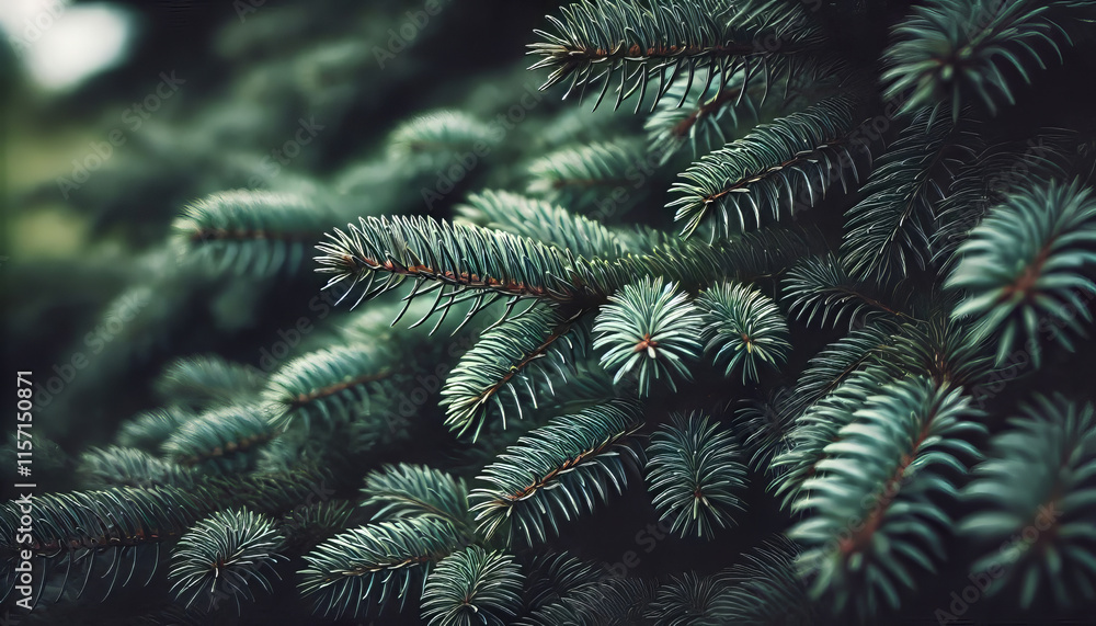 a close-up view of evergreen pine tree branches a close-up view of evergreen pine tree branches