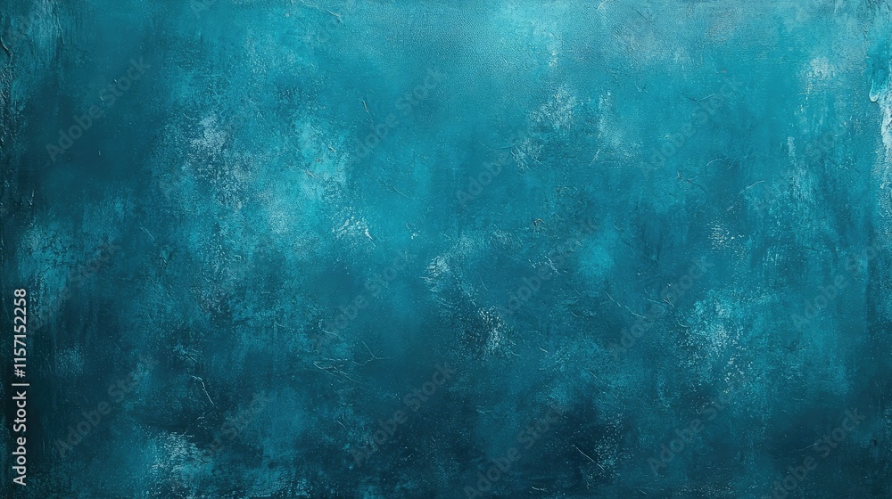 Obraz premium Vibrant teal wall with a matte finish and slight streaks