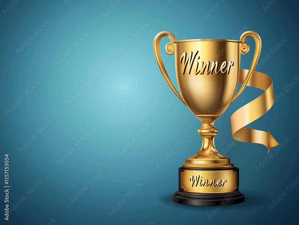 A sleek gold trophy with minimalist design elements and a subtle A sleek gold trophy with minimalist design elements and a subtle