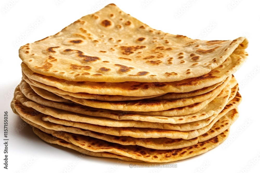 Stack of Homemade Chapati Flatbreads Stack of Homemade Chapati Flatbreads