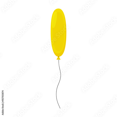 Bright yellow balloon floating against a simple white background