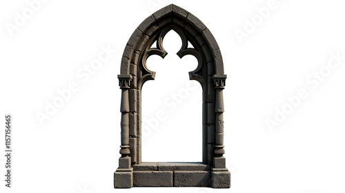 Wallpaper Mural A majestic Gothic window arch, exquisitely detailed, stands.  Its stonework whispers tales of ages past., cut out Torontodigital.ca