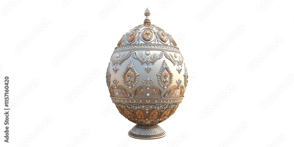 Ornate egg with intricate designs isolated on transparent background Ornate egg with intricate designs isolated on transparent background