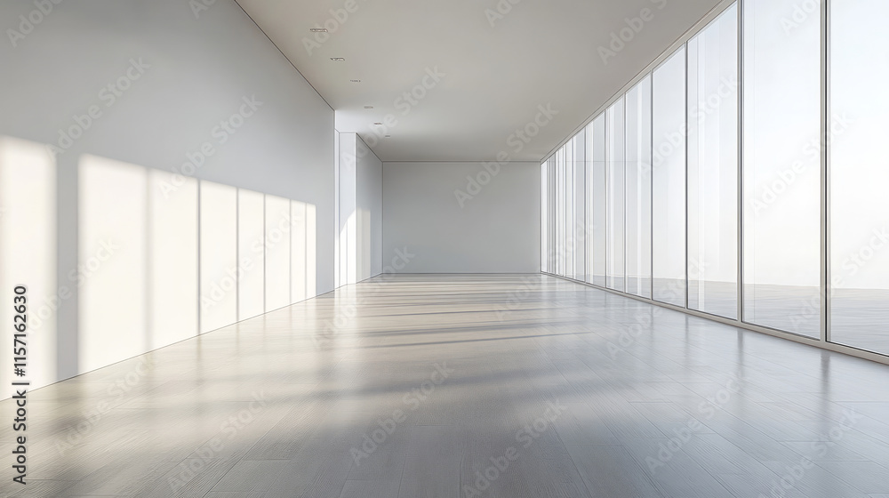 Obraz premium Modern urban building interior space corridor