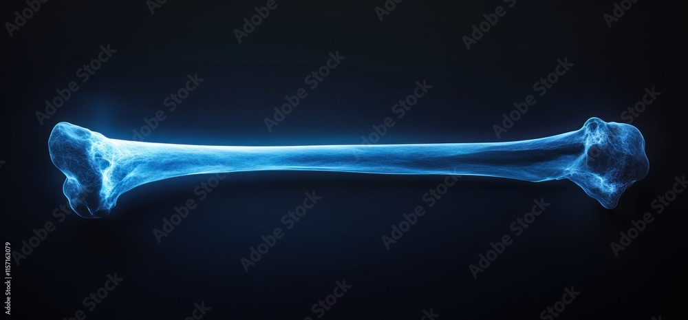 Blue Radius Bone Digital XRay Medical Illustration Dark Background Blue Radius Bone Digital XRay Medical Illustration Dark Background