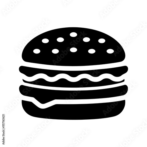 Hamburger silhouette icon vector illustration design on white background.