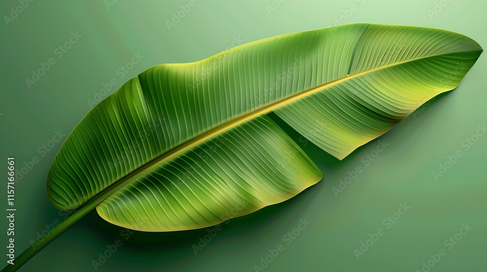 Obraz premium photo background with a large palm leaf and space for text.