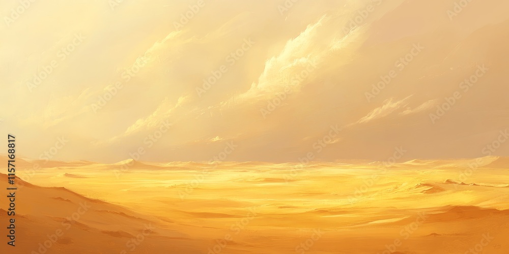 Golden skies light up the desert dunes, emphasizing the simplicity of the golden sand drifts. This expansive backdrop inspires a profound sense of vastness and tranquility. Golden skies light up the desert dunes, emphasizing the simplicity of the golden sand drifts. This expansive backdrop inspires a profound sense of vastness and tranquility.
