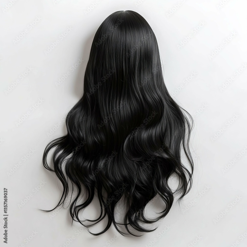 Naklejka premium Elegant Black Wavy Hair