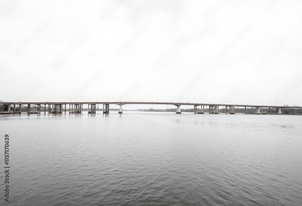 Long Bridge Over Calm Water on Overcast Day
Long Bridge Over Calm Water on Overcast Day