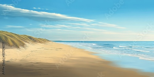 Declining beach scene featuring a beautiful shoreline, showcasing the natural beauty often associated with beach settings, highlighting the serene atmosphere of a beach destination.