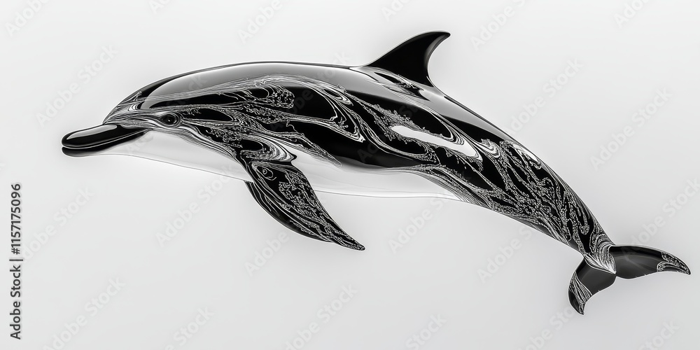 Black and white dolphin gracefully swimming in clear water, showcasing its vibrant patterns and playful nature, a stunning representation of a black and white dolphin in motion. Black and white dolphin gracefully swimming in clear water, showcasing its vibrant patterns and playful nature, a stunning representation of a black and white dolphin in motion.