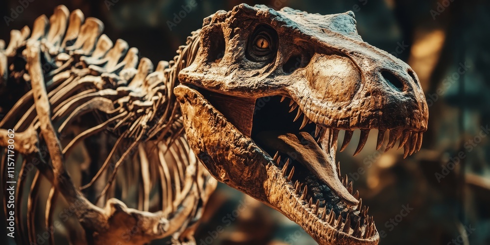 Tyrannosaurus rex fossil, showcasing selective focus, represents one of the largest meat eating dinosaurs, making T.rex the ultimate predator in prehistoric times. Explore the fascination of T.rex Tyrannosaurus rex fossil, showcasing selective focus, represents one of the largest meat eating dinosaurs, making T.rex the ultimate predator in prehistoric times. Explore the fascination of T.rex