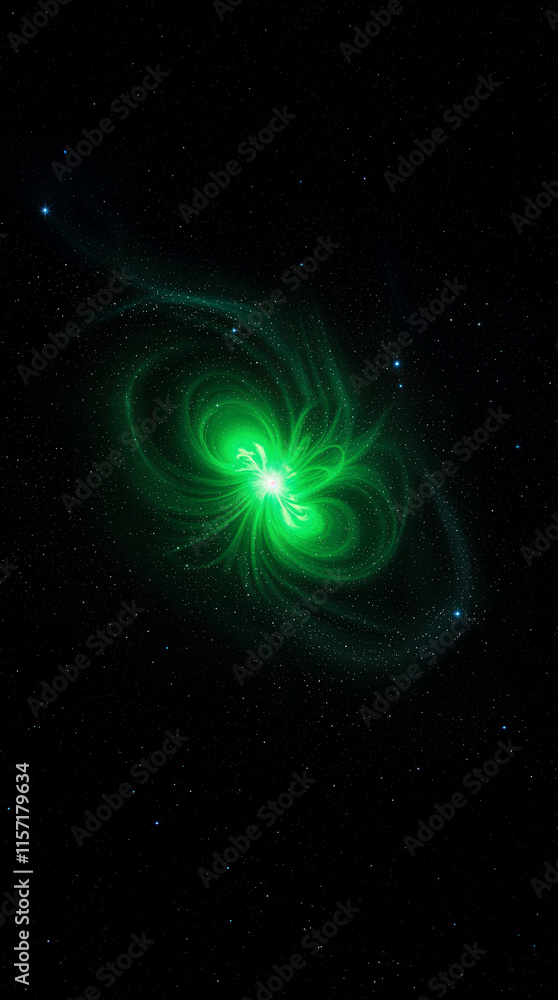 Emerald Nebula Cosmic Dust, Stars, Galactic Glow, Deep Space Emerald Nebula Cosmic Dust, Stars, Galactic Glow, Deep Space
