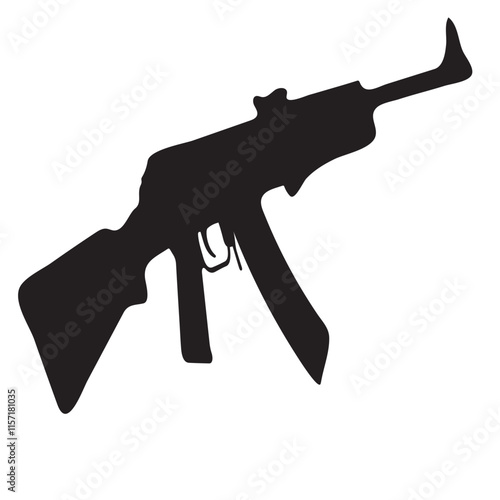 Vector symbol of a rifle silhouette design
