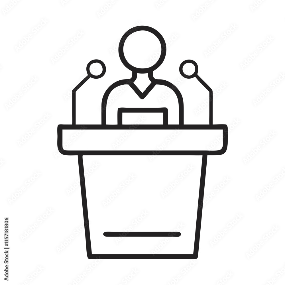 Public Speaker at Podium Icon Vector Design Public Speaker at Podium Icon Vector Design
