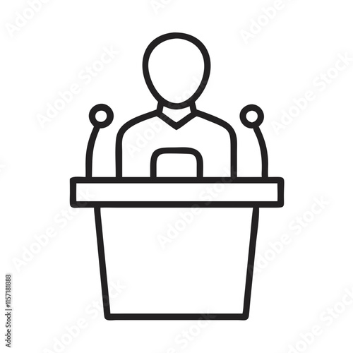 Public Speaker at Podium Icon Vector Design