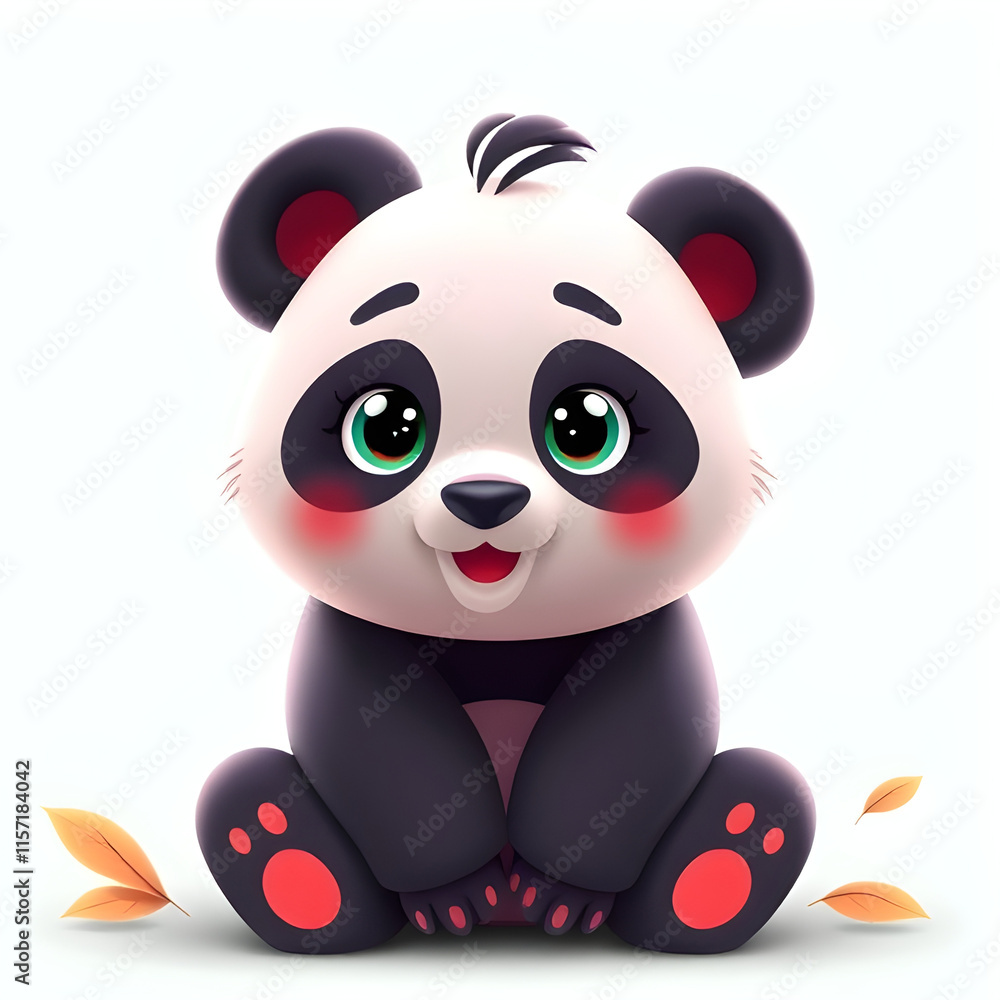 Fototapeta premium Fun and Cheerful Panda Cartoon Character Design