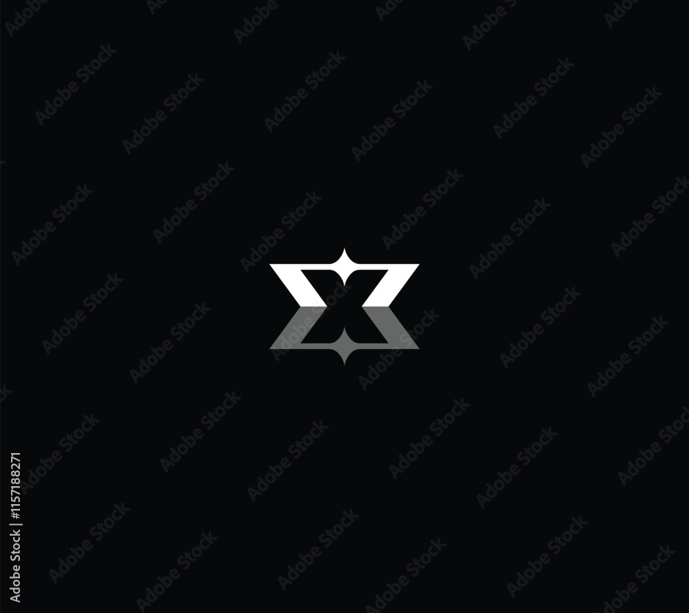Letter X star space logo design with black background. Letter X star space logo design with black background.