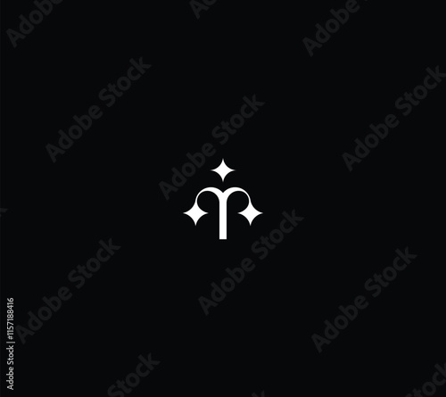 Man icon with stars. 