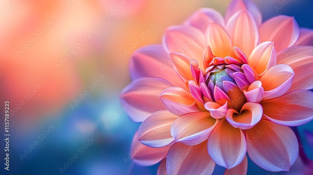Flower Blooming: Capture a single flower in full bloom, highlighting its delicate petals and vibrant colors Flower Blooming: Capture a single flower in full bloom, highlighting its delicate petals and vibrant colors