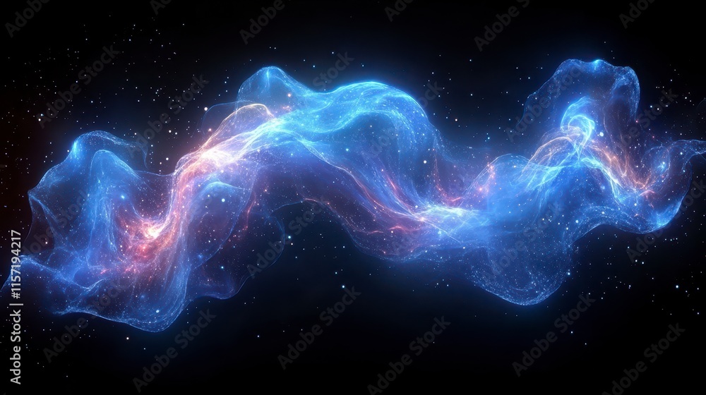 Abstract glowing blue and orange nebula energy wave. Abstract glowing blue and orange nebula energy wave.