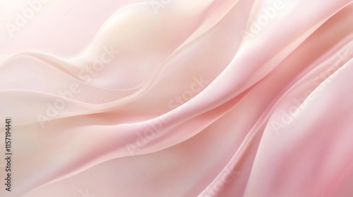 Smooth elegant pink silk fabric flowing in gentle waves