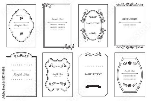 Vector borders and frames. Ornate classic templates set in vintage style. Old pattern. Wedding and restaurant menu..eps