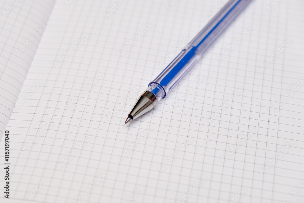 A blank notebook with a black pen lying on top. The notebook is open and ready for writing. A blank notebook with a black pen lying on top. The notebook is open and ready for writing.