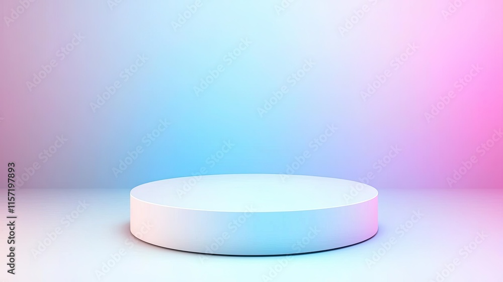 White cylindrical podium on pastel background. White cylindrical podium on pastel background.