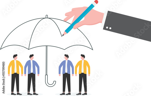 Concept illustration of business finance insurance and business agency,
