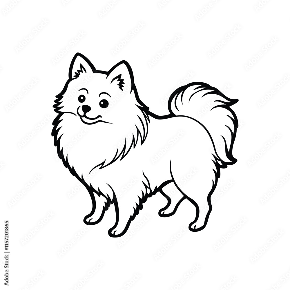 illustration of a dog pomeranian silhouette illustration of a dog pomeranian silhouette