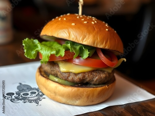 hamburger on a plate